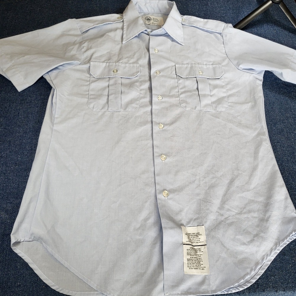 Defense Logistics Agency USAF AF Blue 1550 Short Sleeve Uniform Shirt Size 16